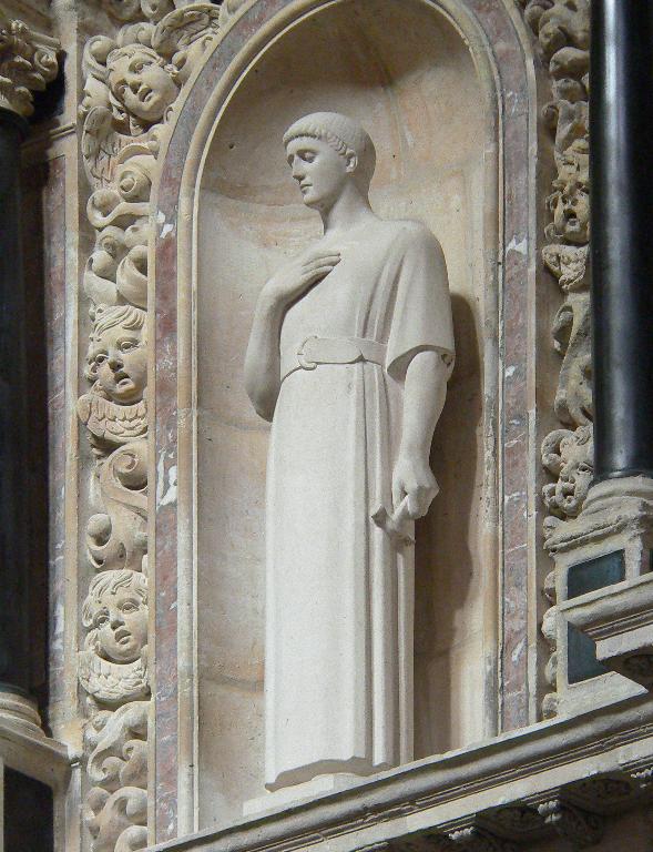 Statue (petite nature) : saint Crépin