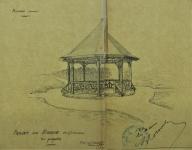 Projet de kiosque au Quinconce, vue perspective. Darcourt architecte, 1902 (AD Somme ; 99O 2298).