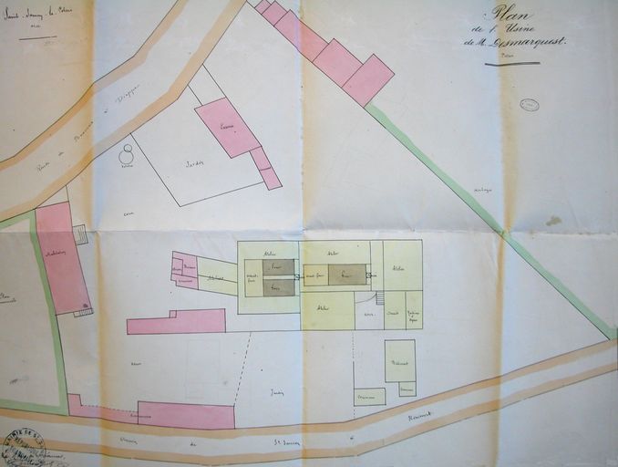 Ancienne briqueterie et usine de poterie Desmarquest, devenue usine de préparation de produits textiles (linière) De Conninck, devenue atelier de chaudronnerie et de mécanique Dubois