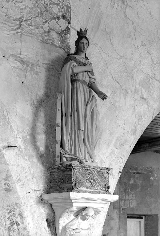 Statue (petite nature) : Sainte Catherine