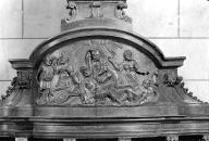 Ensemble de 2 bas-reliefs : Martyre de saint Maurice et martyre de sainte Cécile