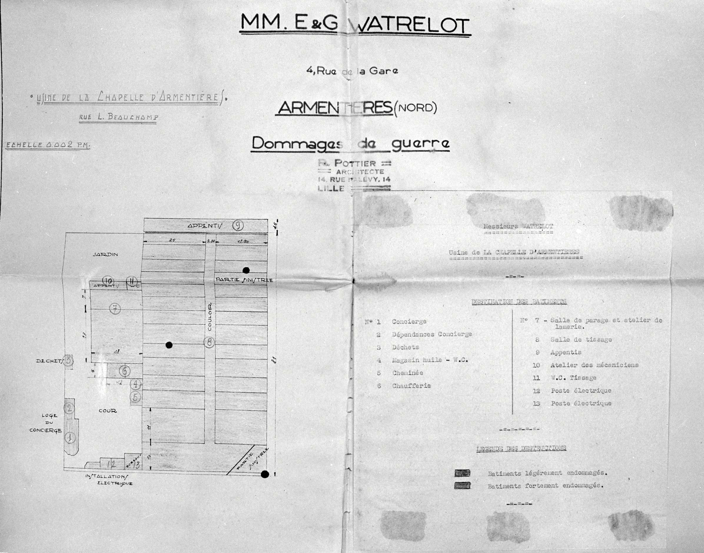 Tissage Watrelot, puis Tissage E. et G. Watrelot, puis Union Textile du Nord, puis usine de mécanique de précision Techniservice