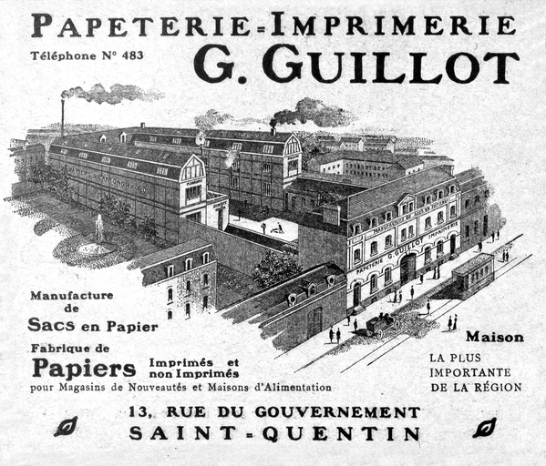 Ancienne maison de commerce Colombier, usine d'emballage et conditionnement Guillot puis Papeteries et cartonneries du Nord