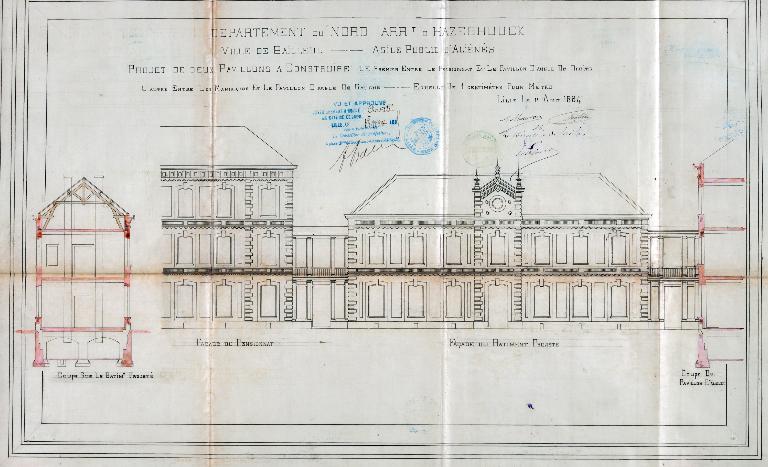 Ancien asile d'aliénés, puis hôpital psychiatrique, puis centre hospitalier spécialisé (CHS), dit établissement public de santé mentale des Flandres