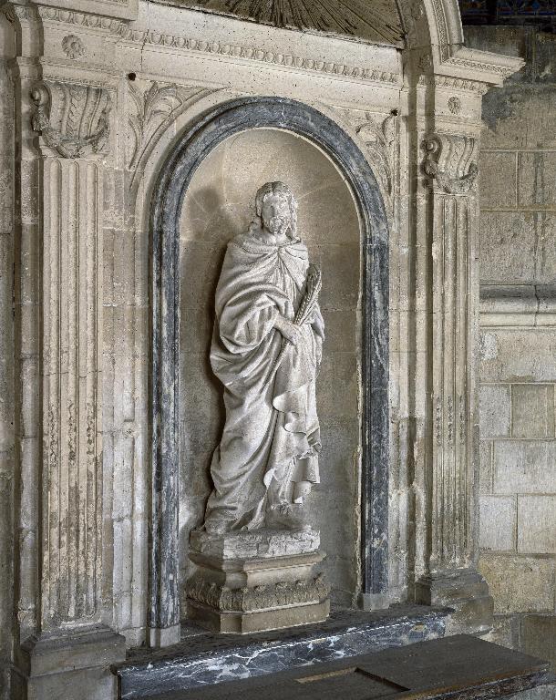 Ensemble de six statues (grandeur nature) : saint Gervais et saint Protais, saint Rufin et saint Valère, saint Pierre et saint Paul