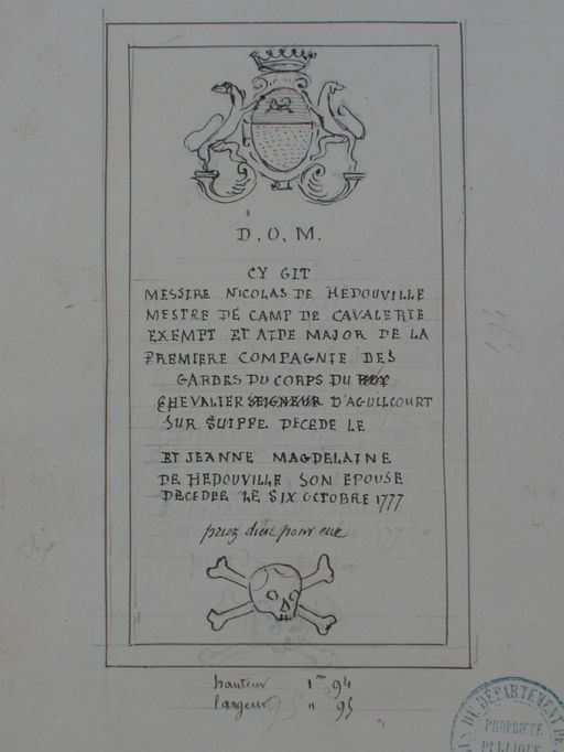 Dalle funéraire de Nicolas de Hédouville