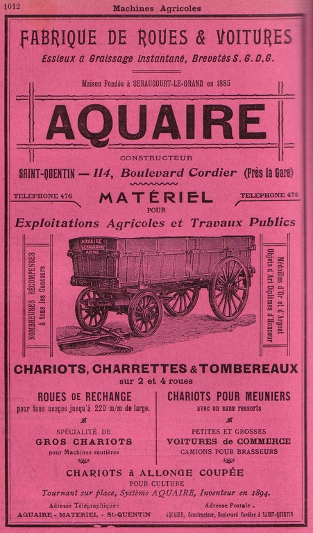 Ancienne usine de matériel agricole Aquaire, puis de la société F. Bonnelle et Cie, puis cartonnerie de la SA du Carton Ondulé Cuirassé (SACOC), actuellement dépôt d'archives Magemod