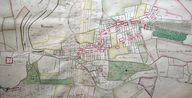 Plan du village de Pernois, atlas terrier, 1re carte (détail), 4e quart du 18e siècle (AD Somme ; 3G 79).