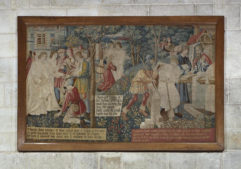 Élément de l'ancienne tenture de chœur (pièce murale) : Scènes de la vie de saint Gervais et saint Protais