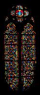 Ensemble des 31 verrières de l'église (verrières à personnages, verrières décoratives) : le Christ bénissant, Sainte Barbe, Saint Éloi, Saint Nicolas, Sainte Catherine (baies 0 à 23, 100 à 106)