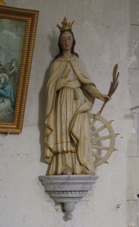 Statue (petite nature) : Sainte Catherine d'Alexandrie