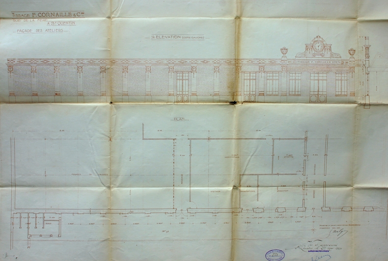 Ancien tissage de coton et de guipure F. Cornaille et Cie, bonneterie Le Textile Delcer et usine de fibres artificielles et synthétiques Nysam, puis bonneterie Tramex et établissement administratif