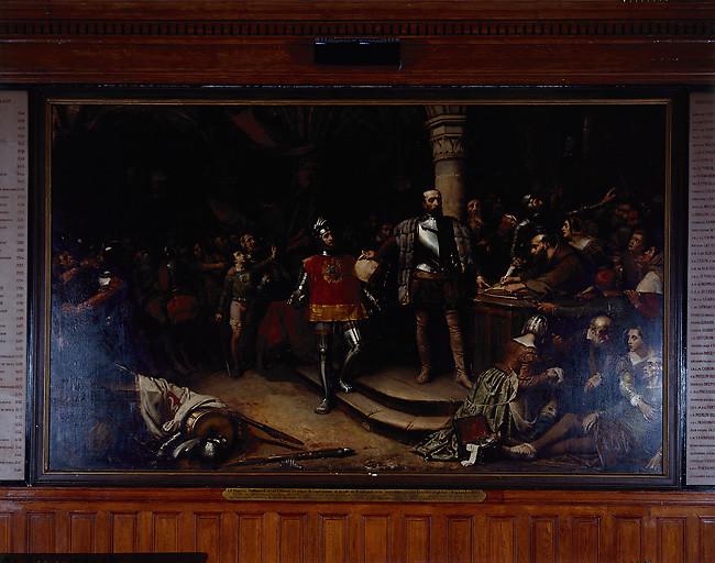 Tableau : le majeur Eurvin refusant de signer la capitulation de Boulogne