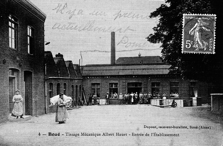 Ancien tissage de laine peignée Albert Hauet, devenu Tissage Setter et cie, puis Tissage de l'Etoile, puis Tissage de Boué ou Tissage Silvestre et cie (détruit)