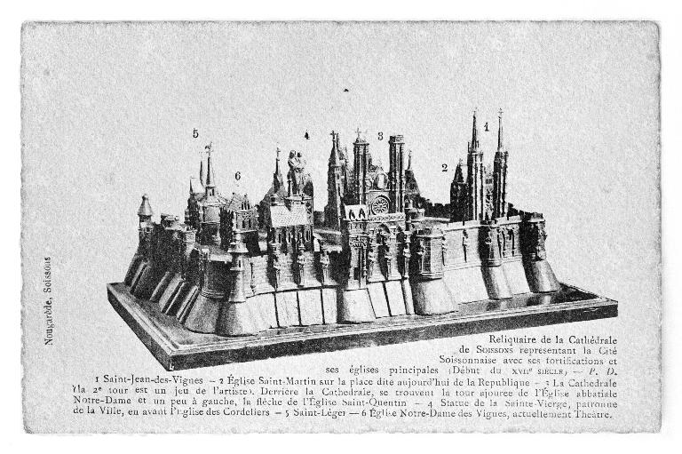 Reliquaire : modèle réduit de la ville de Soissons, dit "plan-reliquaire de la ville de Soissons"