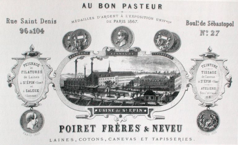 Filature de laine Lefèvre, puis Poiret Frères et Neveu, puis filature de laine et usine de teinturerie des Laines du Bon Pasteur, puis Société des Filatures et Teintureries de Saint-Épin