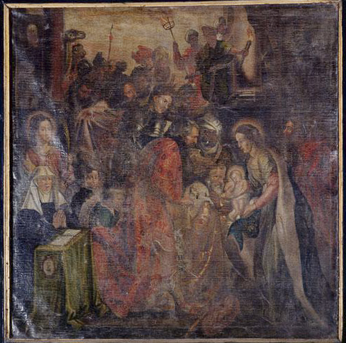 Tableau : Adoration des Mages avec donatrice