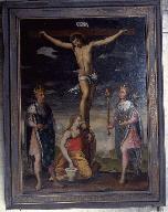 Tableau : Jésus Christ entre saint Charlemagne et saint Louis