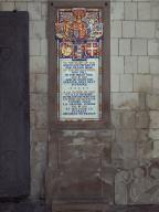 Plaque commémorative en l'honneur des morts britanniques de la Première Guerre mondiale