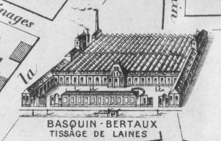 Ancien tissage de coton et de laine Basquin, puis Vincent, usine de cycles Motobécane, bonneterie Le Textile Delcer