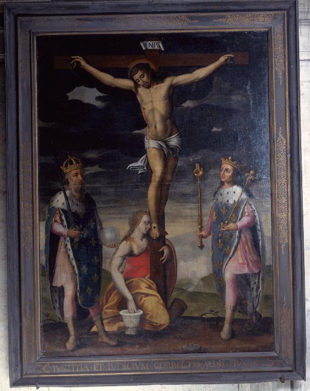 Tableau : Jésus Christ entre saint Charlemagne et saint Louis