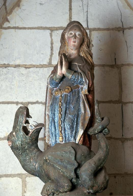Statue (petite nature) : Sainte Marguerite d'Antioche