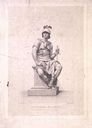 Estampe : Le Courage militaire, statue du monument du général de La Moricière