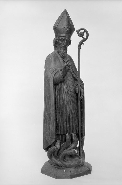 Statue (petite nature) : saint Germain d'Auxerre