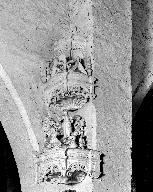 Socle, deux dais d'architecture et groupe sculpté : la Transfiguration (de l'ensemble dit du Christ de Pitié)