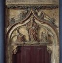 Haut-relief (décor d'architecture, décor intérieur) : Dieu le Père adoré par deux anges, Adam et Eve après la faute, l'Arbre de Jessé