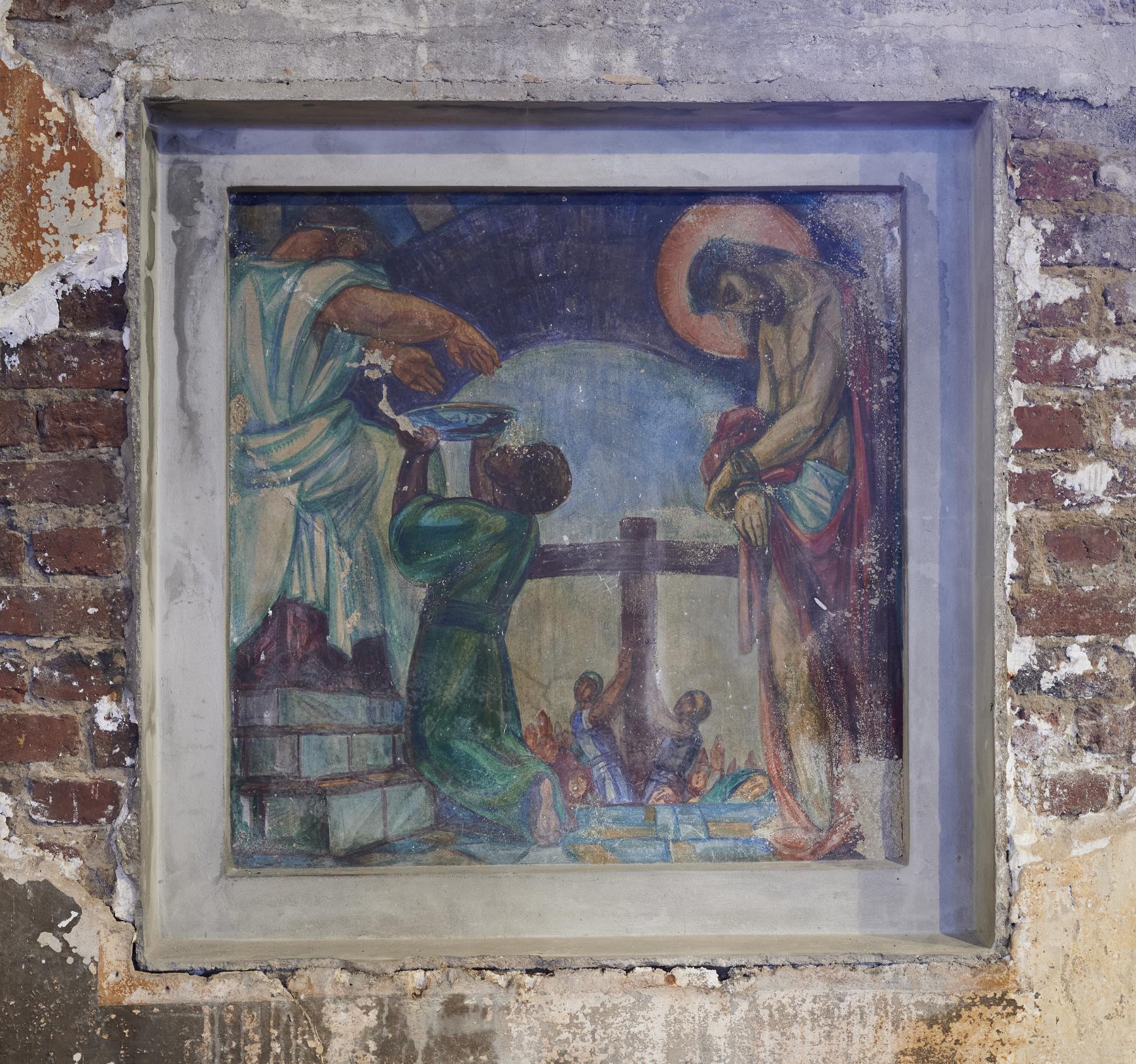 Ensemble de peintures murales de style Art déco
