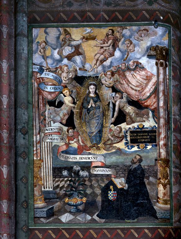 Peinture monumentale : Assomption et Couronnement de la Vierge avec Jean de Coucy-Vervins en donateur