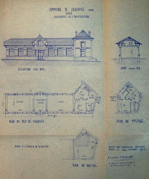 Ancienne école primaire de Craonne actuel siège de la communauté de communes du Chemin des Dames