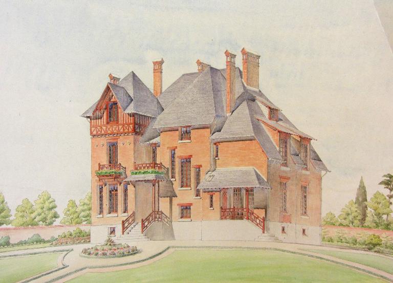 Projet pour la maison d'ingénieur, Georges Lisch, 1920 (AD Somme ; 49 J 13).