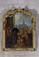 Ensemble de deux tableaux : l'Éducation de la Vierge, Saint Louis distribuant du pain aux pauvres