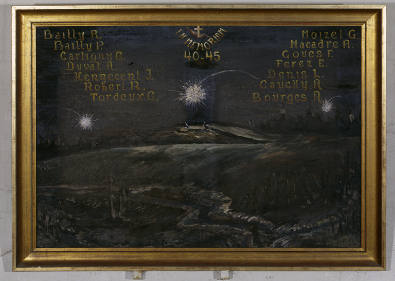 Tableau commémoratif des morts, de la guerre de 1939-1945