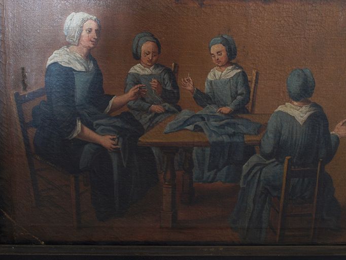 Tableau : Vue de l'atelier de couture de l'hôpital général de Saint-Omer