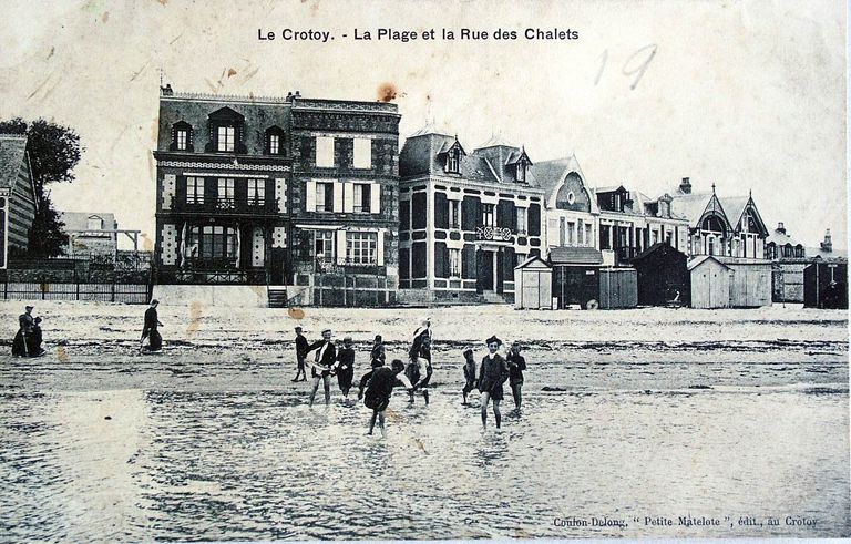 Le Crotoy. La plage et les cabines, début 20e siècle (coll. part.).