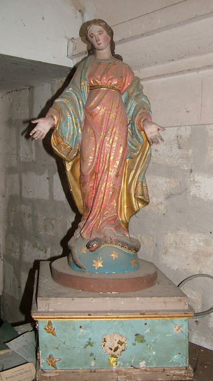 Statuette : l'Immaculée Conception, et son socle