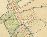 Plan de l'ancien château et des moulins de Saint-Ouen, détail du plan par masse de culture, 1804 (AD Somme ; 3 P 1102)