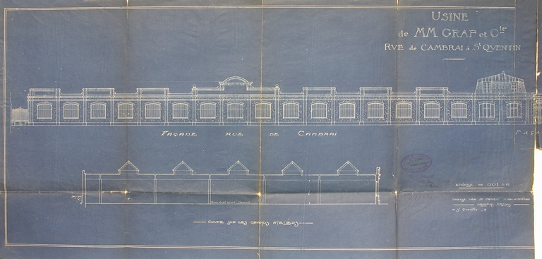 Ancien tissage de guipure Jamart-Payen, Hugues fils et Cie, broderie et dentelle mécaniques Graf, Manufacture Saint-Quentinoise de Broderies et Dentelles, confection de la Cotonnière de Saint-Quentin, puis confiserie La Vosgienne