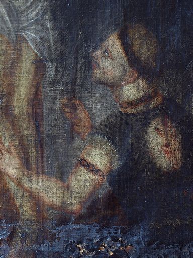 Tableau : Crucifixion avec moine pénitent