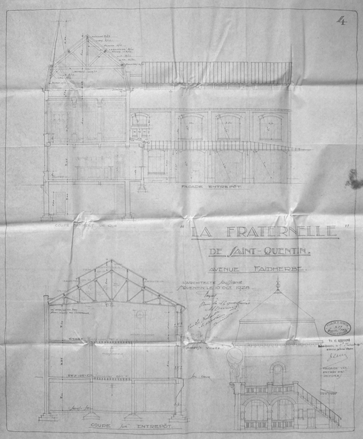 Ancienne fonderie et grillage de tissu Vacarie, fonderie Grare-Carrois, puis Havequez et Cie, puis Mariolle-Pinguet, magasin coopérative La Fraternelle de Saint-Quentin