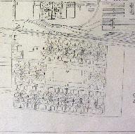 Plan masse de la cité ouvrière, extrait du plan masse général de l'usine et de ses dépendances, Georges Lisch, 7 juin 1921 (AD Somme ; 49 Fi 2).