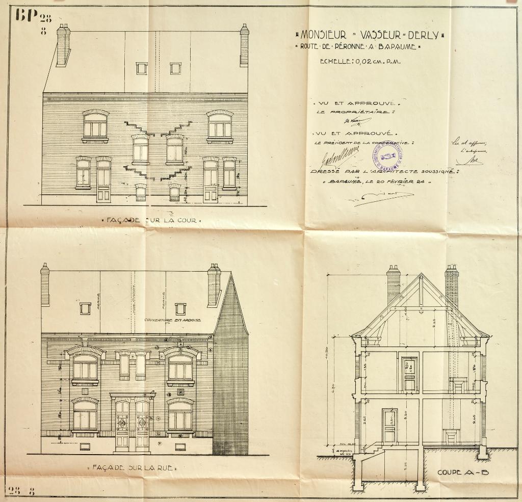 Anciens logements ouvriers de la ferme de M. Vasseur-Derly, puis maison à deux unités d'habitation