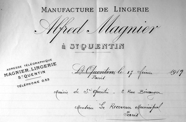 Ancienne confection Ernest Desfossez, confection et broderie mécanique Alfred Magnier et Cie, puis Raymond Durieux et Cie, puis Ateliers picards de prêt à porter, magasin de vente de la Cotonnière