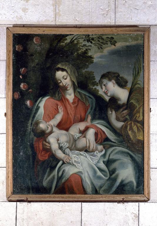 Tableau : Vierge à l'Enfant avec sainte Catherine d'Alexandrie (?)