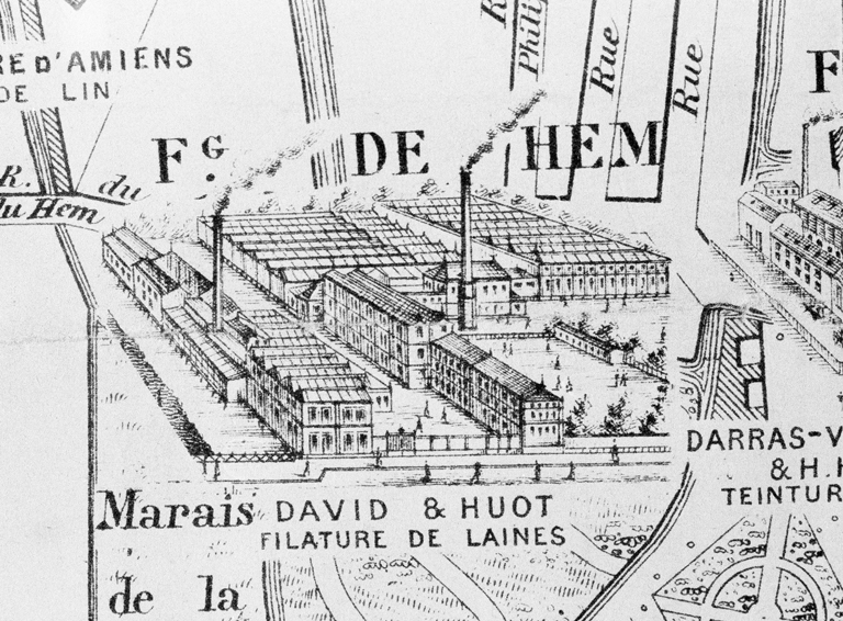 Anciens moulins, devenus filature de laine des Cours, puis David et Huot, David et fils, puis laiterie industrielle des Fermiers Réunis