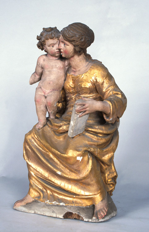 Groupes sculptés du tabernacle : Vierge à l'Enfant, saint Joseph et l'Enfant