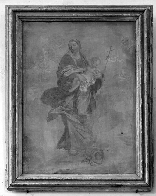 Tableau : Vierge à l'Enfant foulant l'aspic